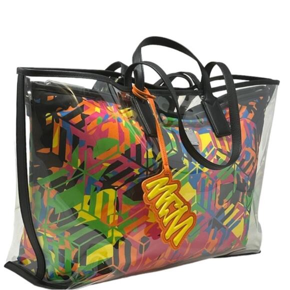 NWT MSRP$890  MCM Aren Cubic Clear Plastic Camoflauge Tote Bag Shoulder Bag - Picture 4 of 11